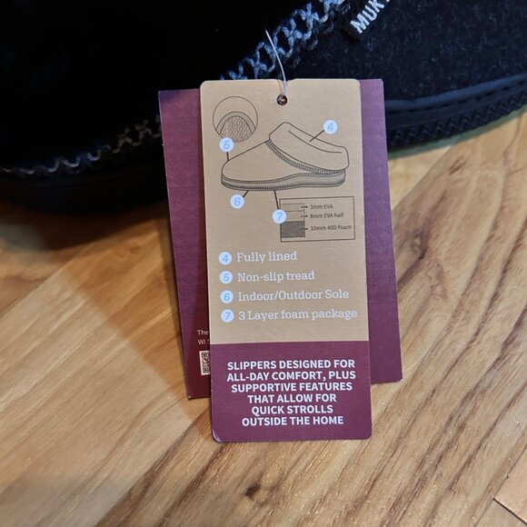 Muk Luks Black and Gray Women's Slippers Size 7/8/ Medium - Picture 5 of 6